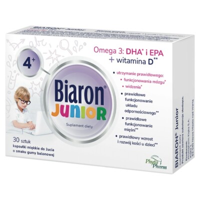 BIOARON Junior 30/60/90 Kaukapseln  Fischöl Omega-3 DHA EPA Vitamin D3 Vitamin E