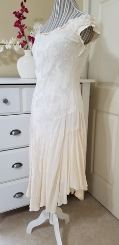 JUEGO DOBLE SIMONA BARBIERI LUXURY ITALY Vestido Marfil Seda/Viscosa/Algodón Talla M - Imagen 7 de 12