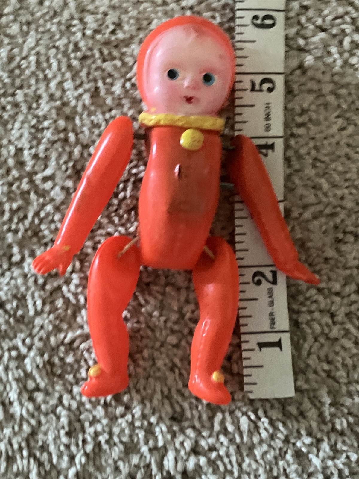 Antique Vintage Kewpie Like Celluloid Baby Doll Wind Up Made In
