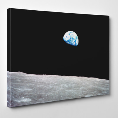 earth Rising - Framed Canvas Art Print - moon earth space universe ...