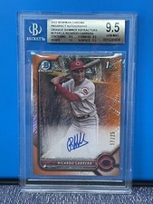 Ricardo Cabrera 2022 Bowman 1st Chrome Orange Shimmer Refractor Auto /25 9.5 GEM