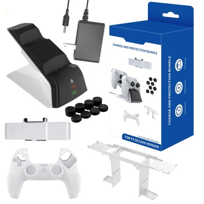 For PS5 twelve in one accessory set handle charger + joystick cap + bracket set