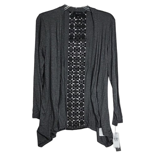 Ab Studio Cardigan Heathered Gray Black 