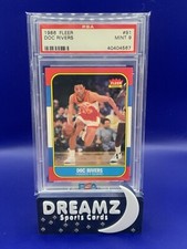 1986 Fleer Doc Rivers #91 Rookie RC Basketball Card PSA 9 Mint
