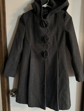Rothschild Coat Girls 10-12 M Charcoal Black Hood