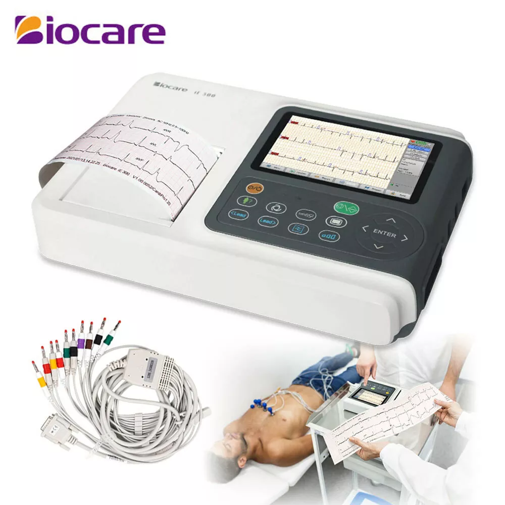 12 lead ECG Machine with printer Diagnosis Auto-analysed Result FDA  Approved 700721208685