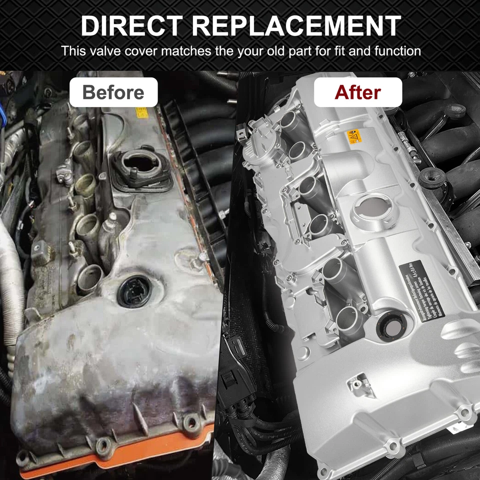 Full Aluminum Valve Cover for BMW N52 E70 E82 E90 E91 328i 528i 128i X3 X5 US - Image 3 of 4