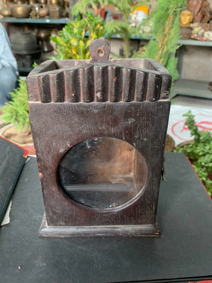 19 世纪老式老式老式手工木制闹钟表壳时钟盒收藏品 — 第 2/4 张图片