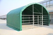 Unterstand Weidezelt Überdachung Weidehütte Außenklimastall 6x6m Rundbogenhalle