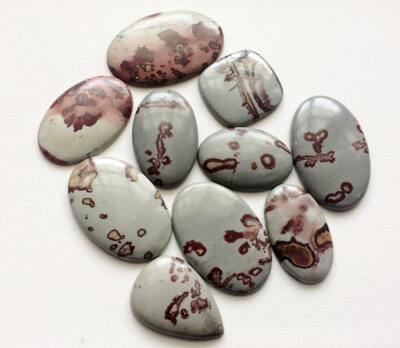 33-52mm Huge Jasper Cabochons, Mix Shape Plain Flat Back Cabochons, 5 Pieces