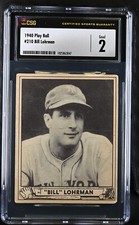1940 Play Ball R335 #210 Bill Lohrman New York Giants - Rookie Card - CSG 2 Good