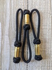 Three Paracord Zipper Pulls w/ 9mm shell case