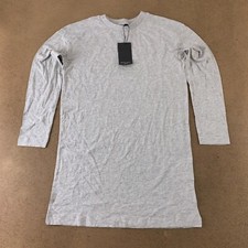 Brave Soul Womens Size 10 Heather Gray Long Sleeve Lana Lounge T-Shirt Dress NWT