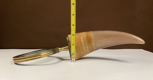 Handcrafted Magnifying Glass Horn Handle 14” • Reading & Decorative Decor Piece - Picture 12 of 12