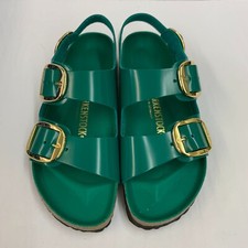 Birkenstock New w/o Box Milano Big Buckle High Shine Digital Green Leather Reg