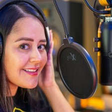 Professional Microphone Pop Filter Mask Shield With Flexible 360  Gooseneck Clip