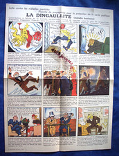 DE GAULLE WW2 / LA DINGAULLITE / TRACT / propaganda board