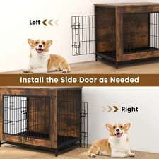 Industrial Dog Crate Furniture, Heavy-duty Kennel Furniture w/ 3 Chew-proof Wall