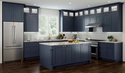 All Wood Rta 10x10 Transitional Shaker Kitchen Cabinets In Elegant