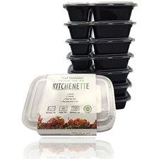 Contenedor de comida Kitchenette, material plástico reutilizable, 33 OZ con 2