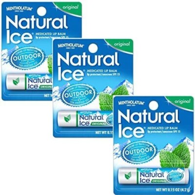  Natural Ice Lip Balm Original SPF 15 1 Each ( Pack of 3) 