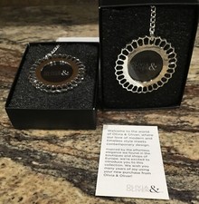 TWO 2 OLIVIA  OLIVER POLISHED SILVER PLATE HEX BOUQUET CHARM NEW IN BOX AS IS