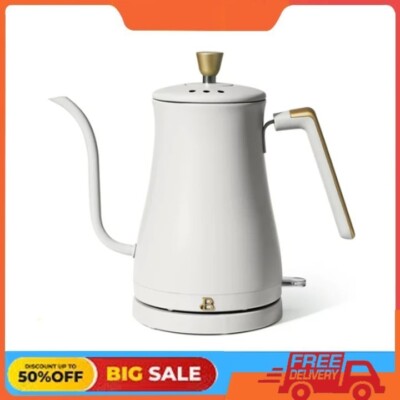 Beautiful 1-Liter Electric Gooseneck Kettle 1200 W, White Icing