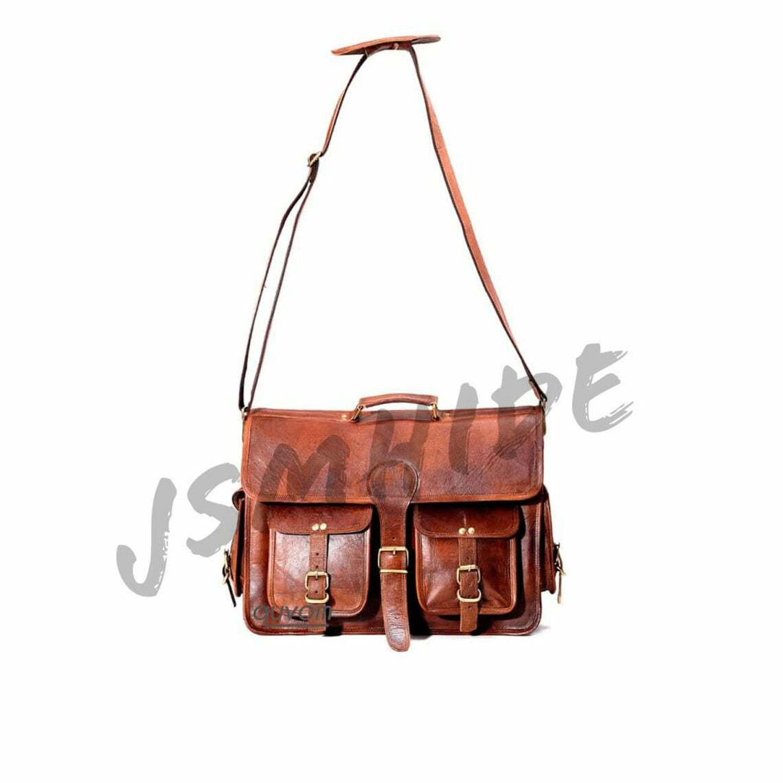 16 Inch Vintage Handcrafted Leather Messenger Bag for Laptop & Essentials