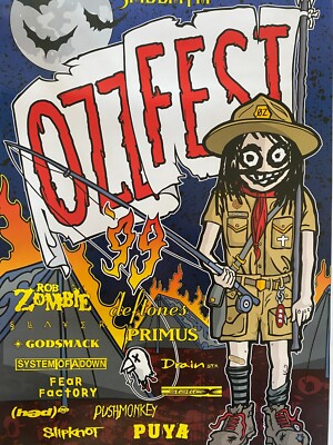 Ozzfest 1999 Concert Poster Black Sabbath Slipknot Rob Zombie