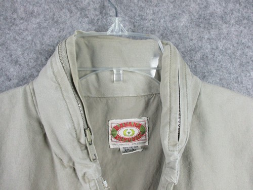 Chaleco Safari Banana Republic De Colección Hombres Grande Beige Capucha Oculta Cremallera Completa Pesca - Imagen 4 de 13