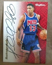 KENDALL GILL 1996-97 SKYBOX AUTOGRAPHICS AUTOGRAPH CARD!NJ NETS G/F AUTO