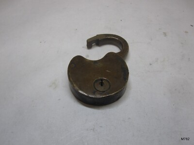 Single Vintage Bronze Barnes & Deitz 265 Padlock without Key ( PADLOCK ONLY )