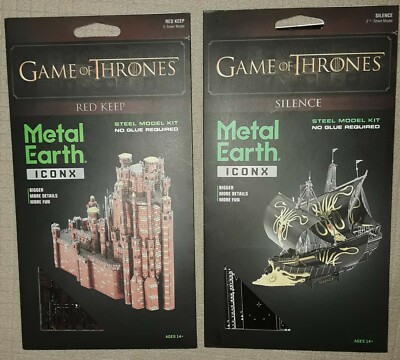 Metal Earth Iconx *2 FREE M.E.* Game Of Thrones Silence & Red Keep