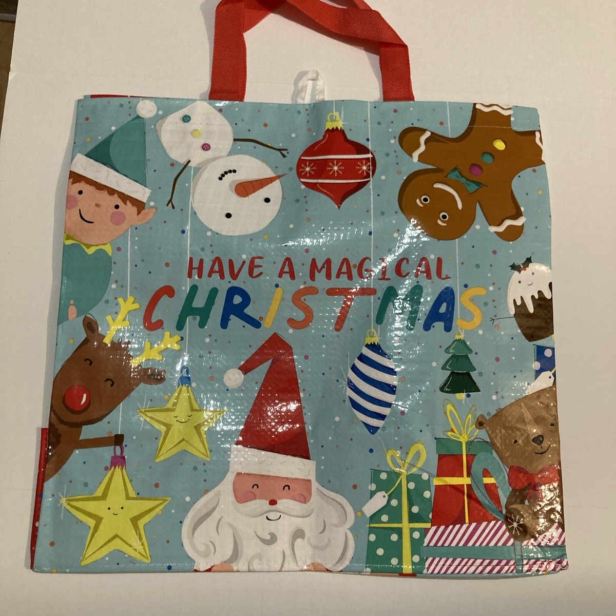 Tesco Magical Christmas Bag Snowman Elf Santa Pudding Gingerbread