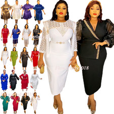 Women African Ankara Dashiki Dubai Abaya Kaftan Maxi Evening Wedding Party Dress