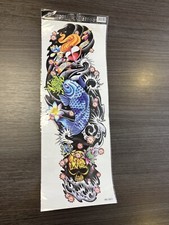 Temporary Tattoos Skulls Fish Full Arm Leg Body Art Sticker Fake Tattoo Sleeve