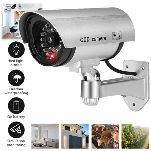 2X Dummy Fake Blinking LED Light Security CCTV Cam Outdoor Garden Wall Security - Picture 9 of 15