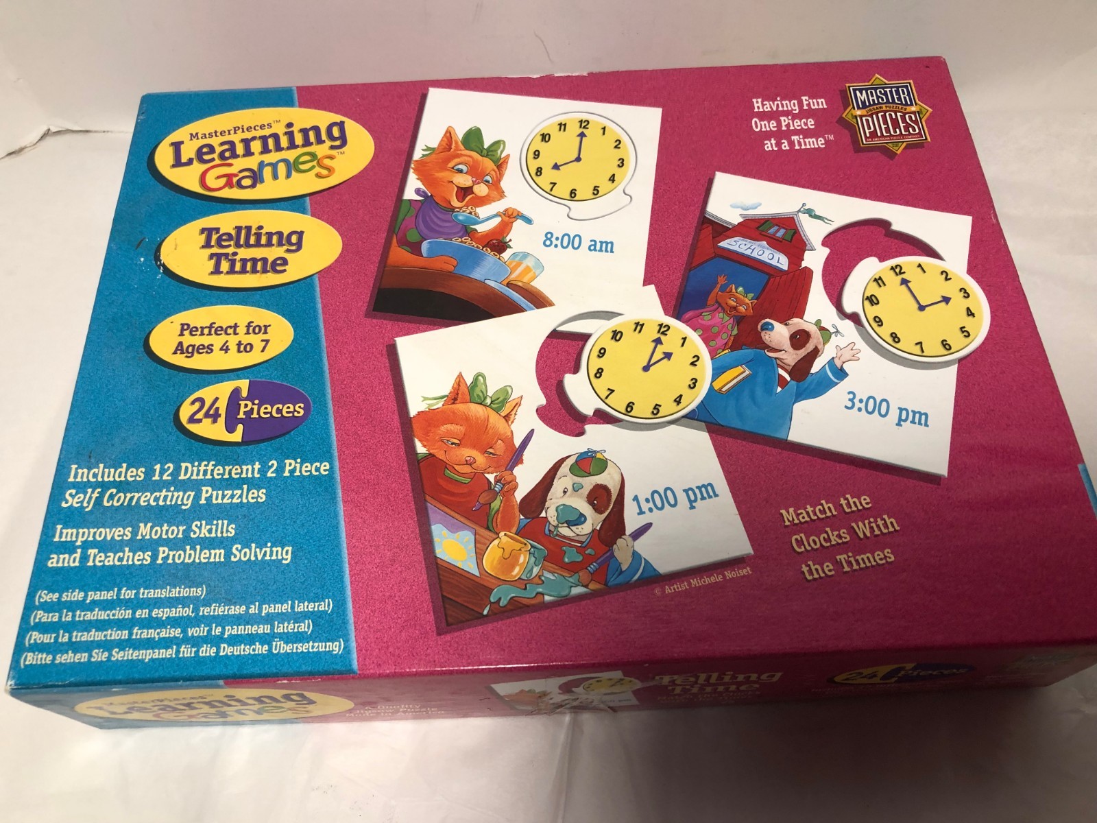 Master Pieces Learning Games Telling Time Puzzle Game | eBay