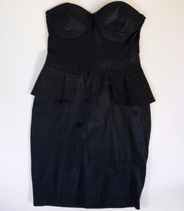 black peplum cocktail dress