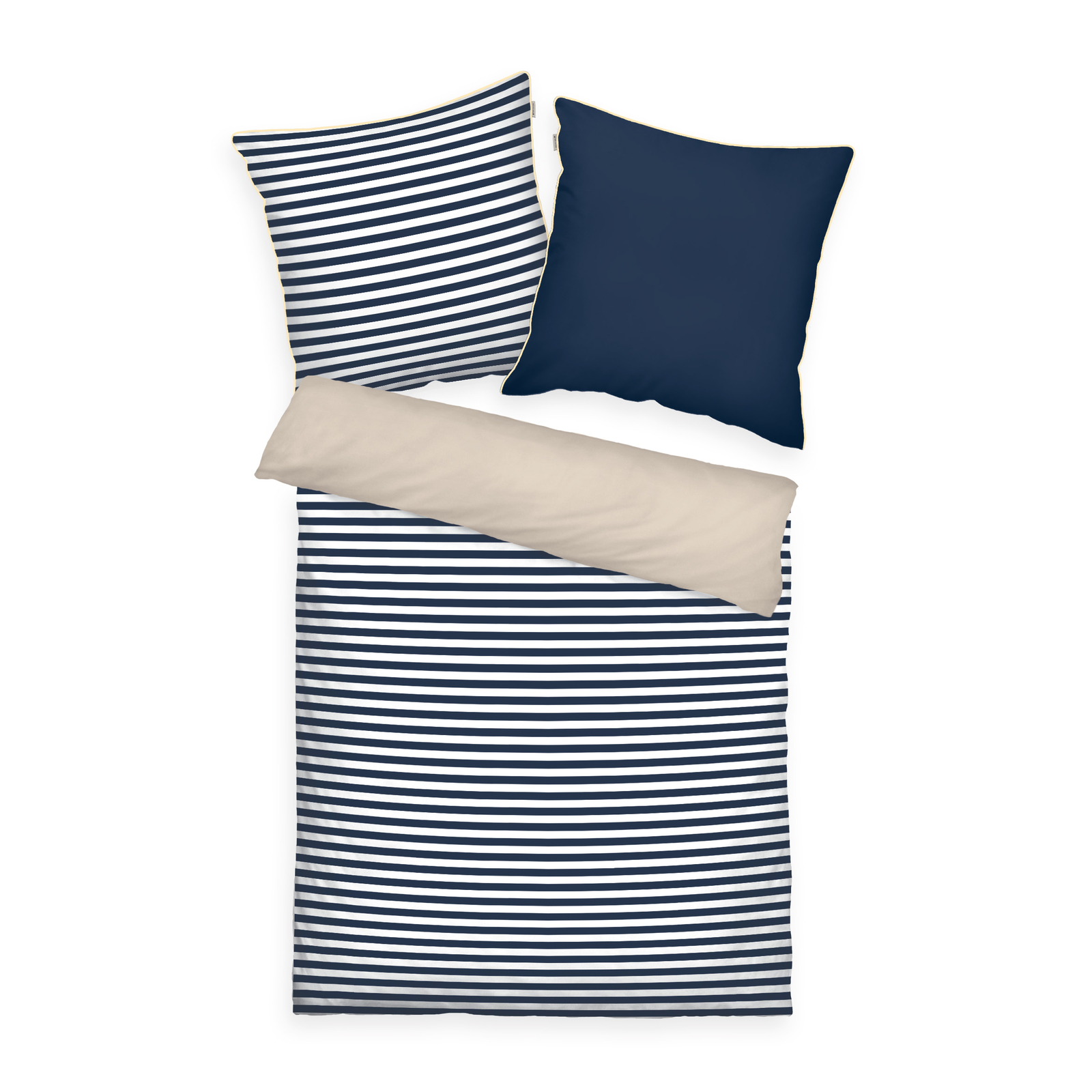 Tom Tailor Perkal Wendbettwäsche Blau Weiß Бежевый 1x220 x 155 см + 1x80 x 80 см