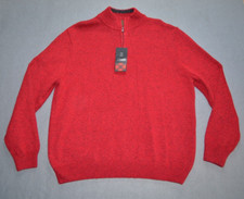 Chaps 1/4 Zip Sweater Red Mens Size XL Knit Pullover Long Sleeve New 80