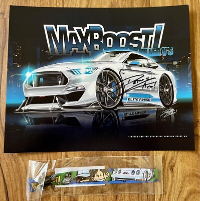 Max Boost! Comic -Dennis Caco SIGNED Art Card + Bracelet -Grand Prix Long Beach