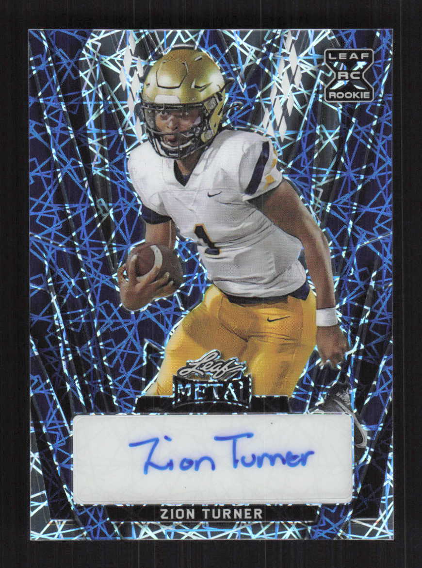 Zion Turner 2024 Leaf Metal Autographs Laser Blue #/5 Auto #BA-ZT1