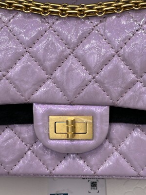 CHANEL 24P MINI REISSUE 2.55 LAVENDER LILAC CALFSKIN LEATHER