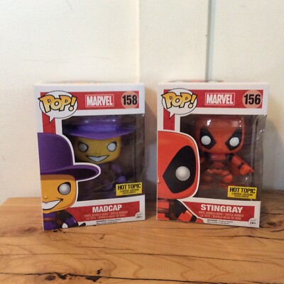 Funko Pop! Hot Topic Exclusive Marvel MADCAP #158 & Stingray #156 Damaged Window