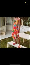 Farm Rio Linen Bow Midi Halter Dress XS NWT