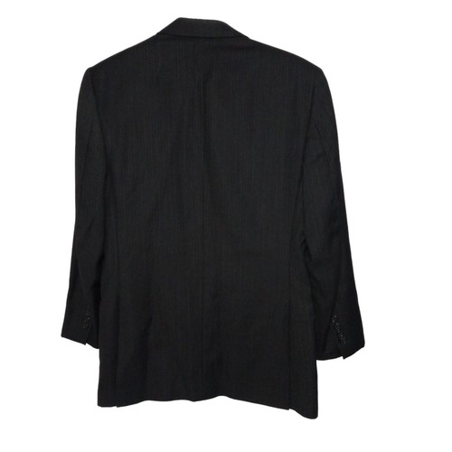 PRONTO UOMO HERREN WOLLE SCHWARZ NADELSTREIFEN 3 KNÖPFE Größe 36S Made in Italy - Bild 2 von 15
