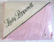 Vintage Lady Pepperell Cotton Blend Non-iron Pink 160 TC Full Flat Sheet NIP
