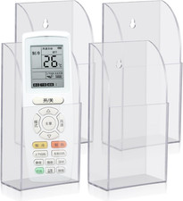 4-Pack Clear Acrylic Wall-Mount Remote  Media Organizer, Single Compartment Pen