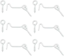 6Pcs 2 Inch Cabin Hook and Eye Latch with Mounting Screws, for Wood Gate Door Sw